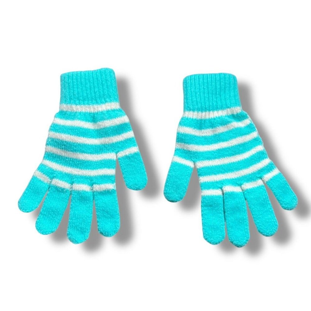 Delia’s Blue + White Striped Gloves